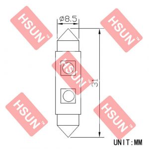 HSUN 2 LED SMD5050 31mm SIZE