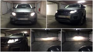 Land Rover Evoque CANBUS HB3 4300K bi xenon HID kit collage