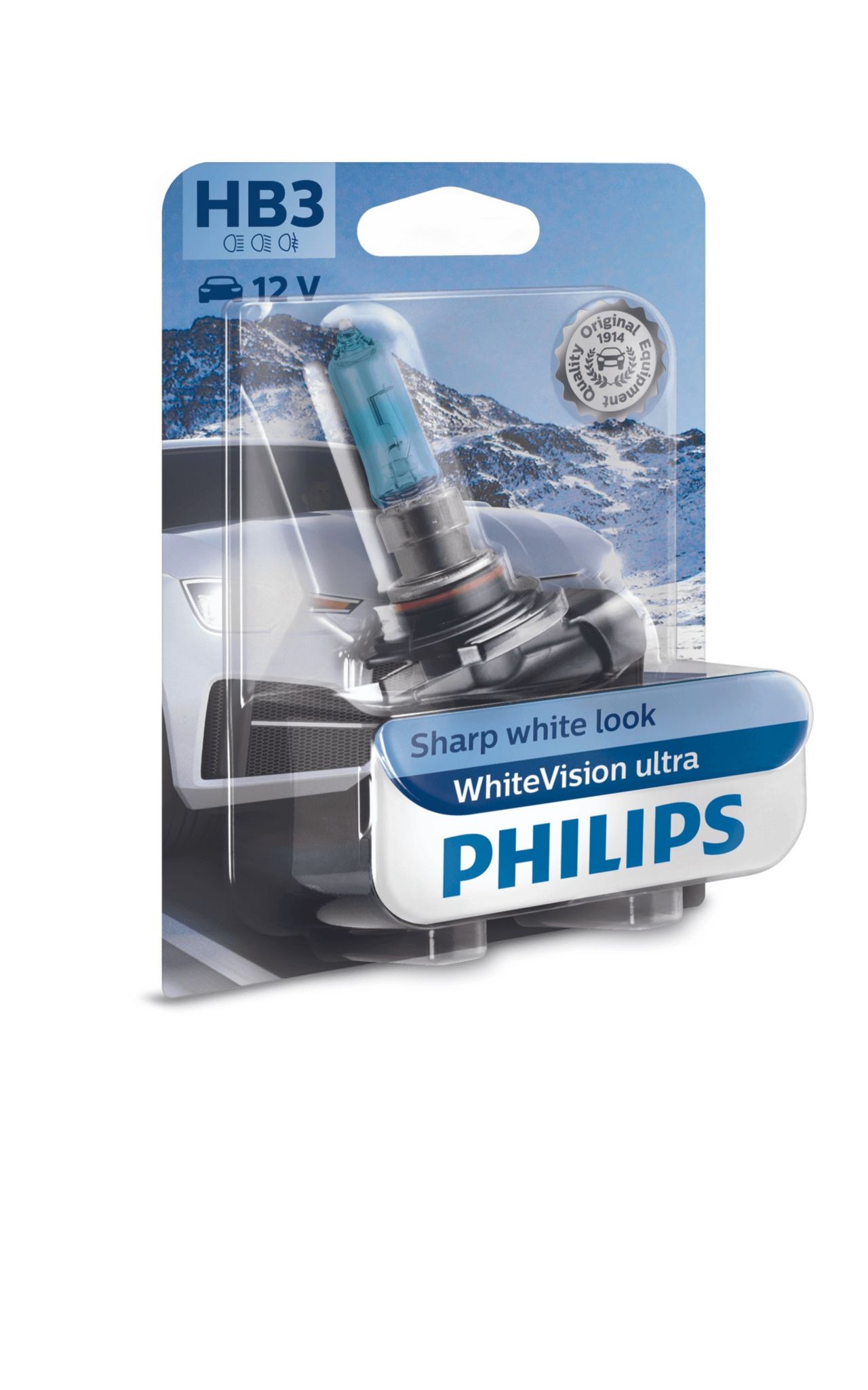 4 ampoules Philips Premium White Vision Ultra H7 4200 Kelvin + 4