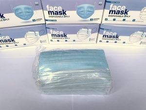 Troslojna jednokratna zastitna maska za lice pakiranja