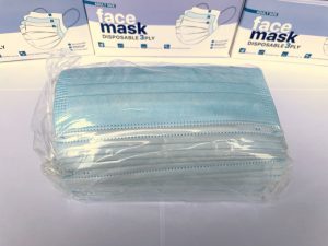 Troslojna jednokratna zastitna maska za lice pakiranje