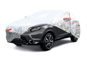 ALUMINIUM CAR COVER with ZIP REFLECTIVE 120g cotton Silver size SUV VAN L