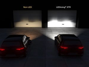 Light Comparison Garage Wall Non LED vs LEDriving XTR