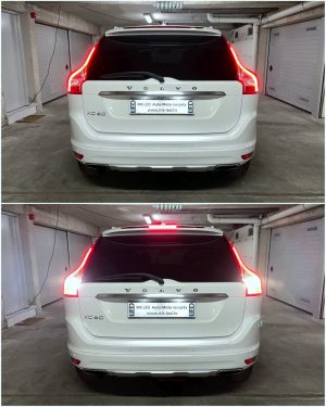 Volvo XC60 facelift M Tech High Power Osram P21W reverse lights C5W LED licence plate collage