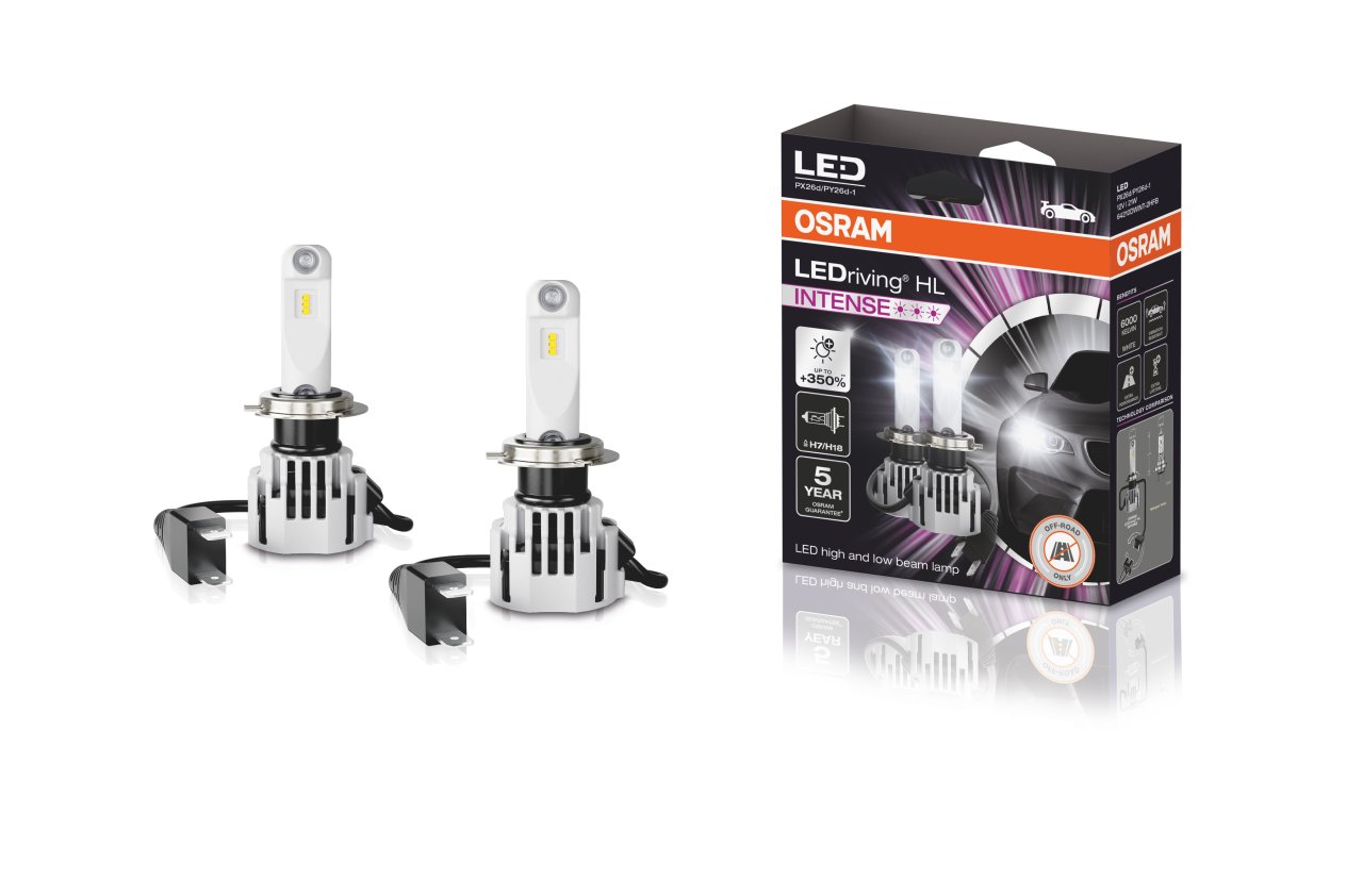 Osram LEDriving HL INTENSE H7/H18 64210DWINT-2HFB LED bulbs - up