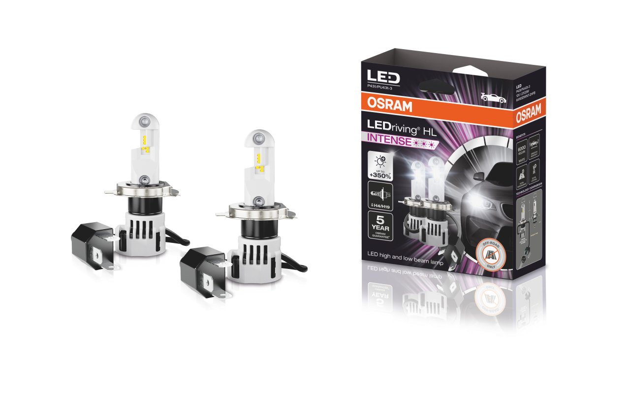 Osram Night Breaker LED H4 64193DWNB-2HFB - 100% legal - up to 230% more  light - 6000K - MK LED