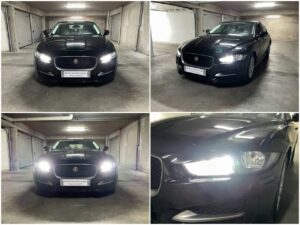 Jaguar XE with AMiO RS H15 DRL collage