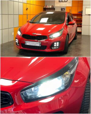 KIA Ceed JD GT with Philips Ultinon Pro6000 H7 low beam AMiO H7 mini cornerning light collage