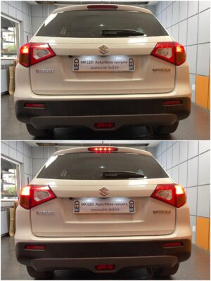 Suzuki Vitara 3 with Osram LEDriving SL P21 5W tail stop lamp Osram LEDriving SL W5W LED licence plate lighting collage