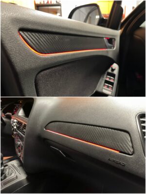 Audi A4 B8 with Ambitrim digital RGB ambient lighting collage 3