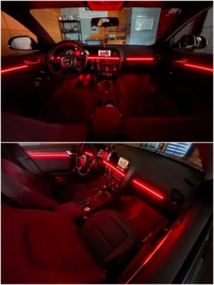 Audi A4 B8 with Ambitrim digital RGB ambient lighting collage 4