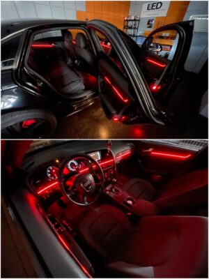 Audi A4 B8 with Ambitrim digital RGB ambient lighting collage 5