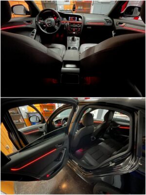 Audi A4 B8 with Ambitrim digital RGB ambient lighting collage 8