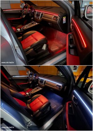 Porsche Macan with Ambitrim full digital RGB LED ambient interior collage 3