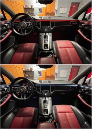 Porsche Macan with Ambitrim full digital RGB LED ambient interior collage 5