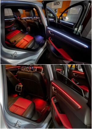 Porsche Macan with Ambitrim full digital RGB LED ambient interior collage 7
