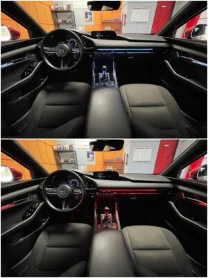 Mazda 3 BP with Ambitrim digital RGB amient lighting collage 1