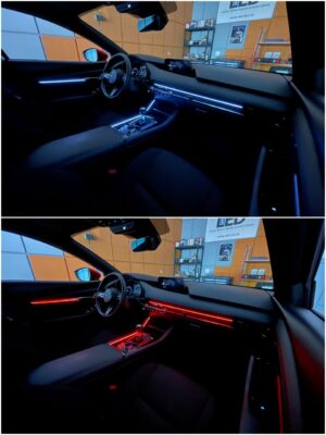 Mazda 3 BP with Ambitrim digital RGB amient lighting collage 2