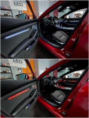 Mazda 3 BP with Ambitrim digital RGB amient lighting collage 4