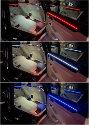 Porsche Macan with Ambitrim full digital RGB LED ambient interior collage 3