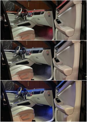 Porsche Macan with Ambitrim full digital RGB LED ambient interior collage 4