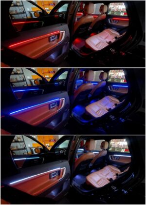 Range Rover Discovery with Ambitrim full digital RGB ambient lighting collage 4