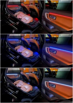 Range Rover Discovery with Ambitrim full digital RGB ambient lighting collage 5