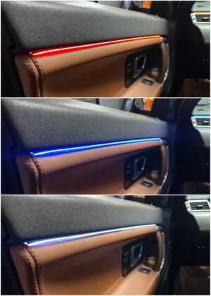 Range Rover Discovery with Ambitrim full digital RGB ambient lighting collage 6