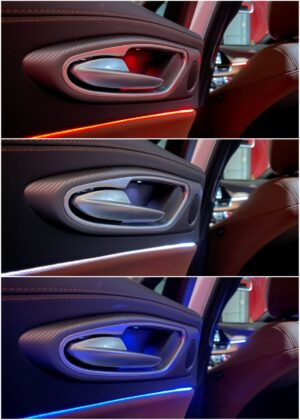 Alfa Giulia FL with Ambitrim digital RGB ambient lighting collage