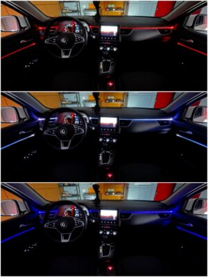 Renault conquest with Ambitrim RGB ambient lighting collage