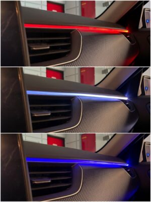 Renault conquest with Ambitrim RGB ambient lighting collage