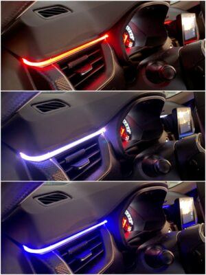 Renault conquest with Ambitrim RGB ambient lighting collage