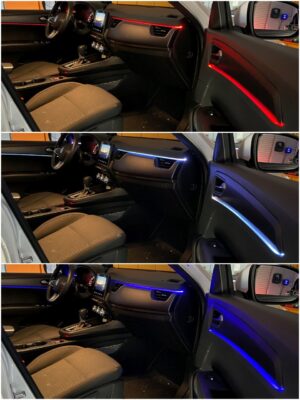 Renault conquest with Ambitrim RGB ambient lighting collage
