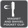 AM Icon Magnet and Swivel Pocket Clip neg 25k
