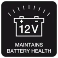 AM Icon Maintains battery health 12V AM Icon Maintains battery health 12V