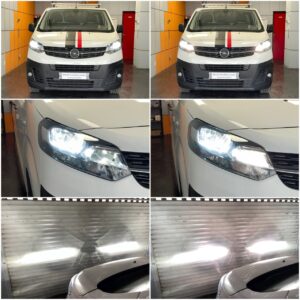 Opel Vivaro C with Philips Ultinon Pro6000 Boost H7 low beam + Osram Cool Blue Intense H1 high beam + Night Breaker LED W5W position lights c
