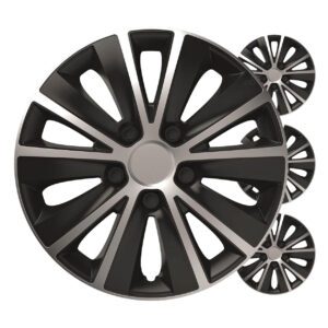 Car hubcaps 4pcs set Rapide black & silver 15" COLOR BOX, Versaco