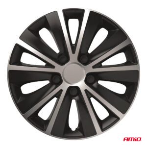 Car hubcaps 4pcs set Rapide black & silver 15" COLOR BOX, Versaco - Image 2