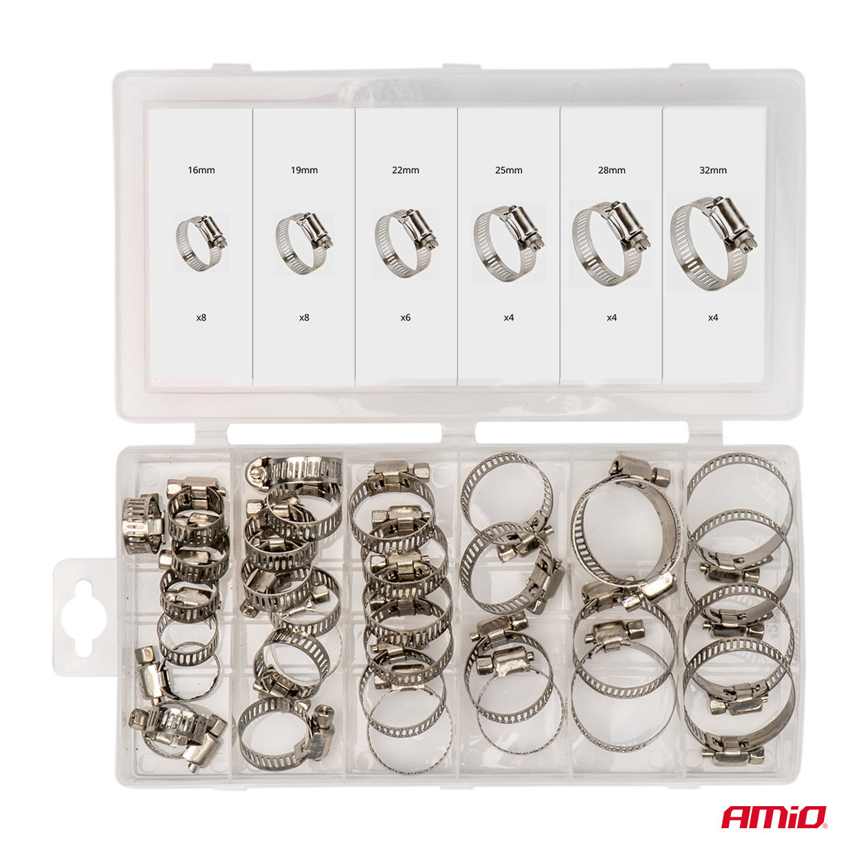 AMiO Stainless steel screw clamps set 34pcs AMIO-04125 - Image 2