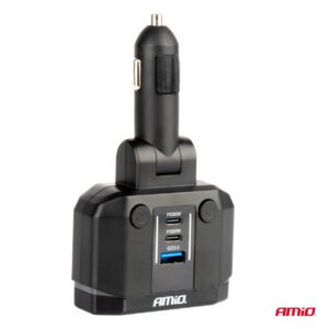 Double Extension Socket PD30W PD20W QC3.0 12/24V max 200W AMIO-04174 - Image 6