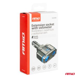 Double Extension Socket PD30W PD20W QC3.0 12/24V max 200W AMIO-04174 - Image 7