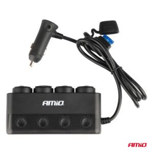 Quadruple Extension Socket PD30W QC3.0 12/24V max 216W AMIO-04175 - Image 3