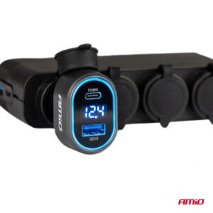 AMiO Quick Car Charger with Voltage LED Display 3.0 PD30W AMIO-04178 - Image 3