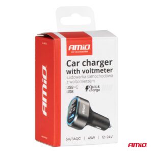 AMiO Quick Car Charger with Voltage LED Display 3.0 PD30W AMIO-04178 - Image 5
