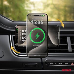 AMiO Fast Magnetic Wireless Window Dashboard Car Charger Qi2 15W AMIO-04181 - Image 5