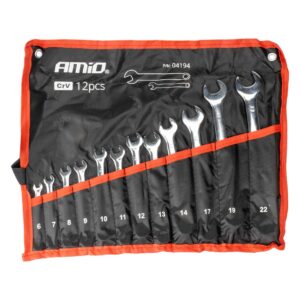 AMiO Open end spanners set 6-22 mm 12 pcs. AMIO-04194
