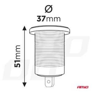 AMiO waterproof Phone Charger with Switch RED LED Backlight USB + 2x USB-C QC3.0 12/24V AMIO-04227 - Image 4