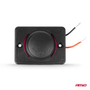 AMiO square Shaped waterproof Phone Charger with RED LED Backlight 2x USB 12/24V AMIO-04230 - Image 3
