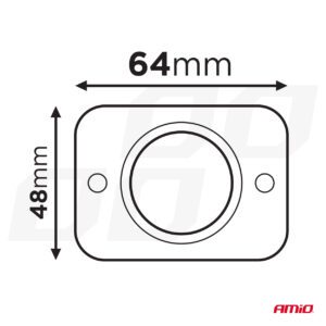 AMiO square Shaped waterproof Phone Charger with RED LED Backlight 2x USB 12/24V AMIO-04230 - Image 4