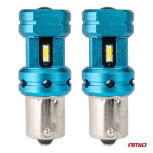 AMiO LED bulbs CANBUS 1156 BA15S P21W R10W R5W 4SMD 1860 White 12/24V - Image 2